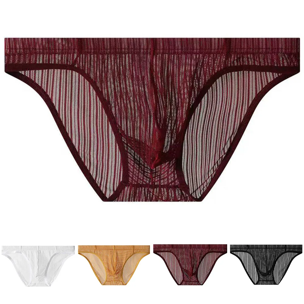 Мужские трусы-брифы из сетки с полосками, однотонные, дышащие, легкие, прозрачные, нижнее белье для мужчин
Мужские трусы-брифы из сетки с полосками, однотонные, дышащие, легкие, прозрачные, нижнее белье для мужчин
