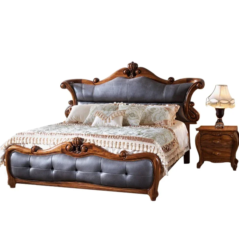1Ugyen Wooden Bed European-Style Solid Wood Master Bedroom Crown Leather Bed Villa Luxury Double Marriage Bed
1Ugyen Wooden Bed European-Style Solid Wood Master Bedroom Crown Leather Bed Villa Luxury Double Marriage Bed