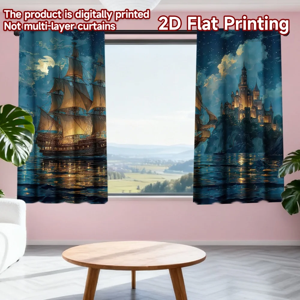 2D flat printing 2pcs Drapes Moonlit Ship by Castle Digital Printed Polyester Drapes Seasonal Party & Holiday Decor for Outdoor
2D flat printing 2pcs Drapes Moonlit Ship by Castle Digital Printed Polyester Drapes Seasonal Party & Holiday Decor for Outdoor