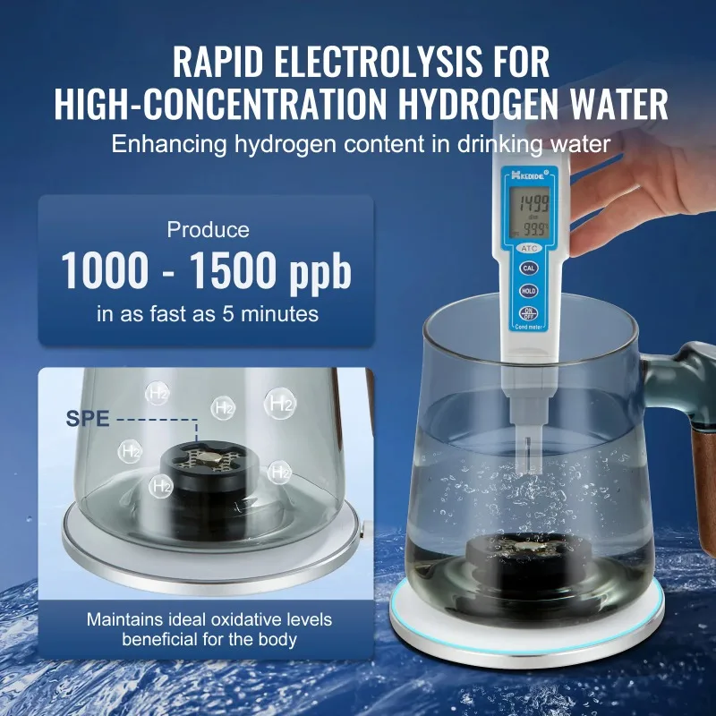 【Premium】SucceBuy 400ML Hydrogen Water Cup Hydrogen Generator SPE Technology Hydrogen Water Ionizer hine with Wireless Charging
【Premium】SucceBuy 400ML Hydrogen Water Cup Hydrogen Generator SPE Technology Hydrogen Water Ionizer hine with Wireless Charging