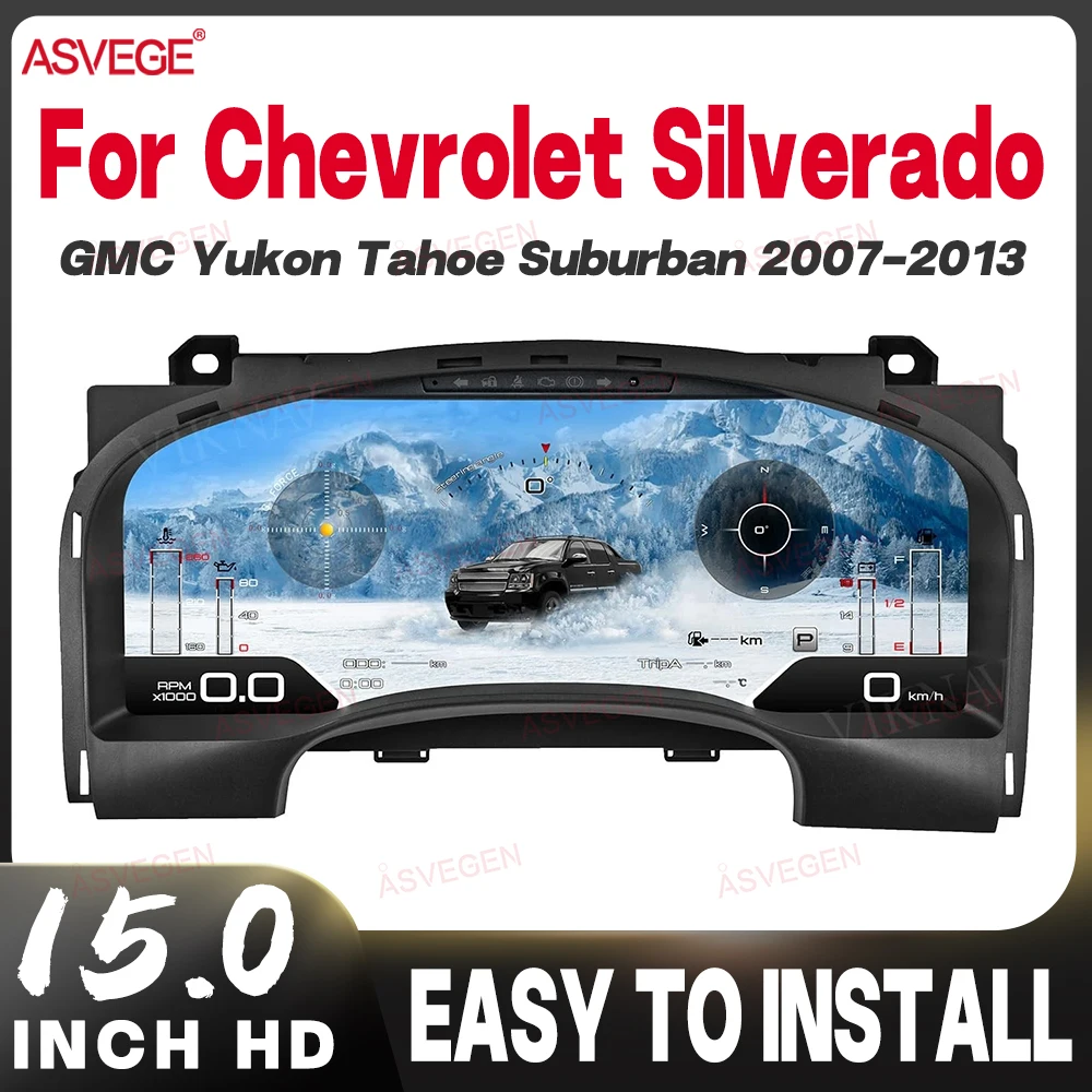15-дюймовая цифровая приборная панель для GMC Yukon, Chevrolet Silverado 2007-2013, Tahoe, Suburban: ЖК-дисплей, спидометр, Android
15-дюймовая цифровая приборная панель для GMC Yukon, Chevrolet Silverado 2007-2013, Tahoe, Suburban: ЖК-дисплей, спидометр, Android