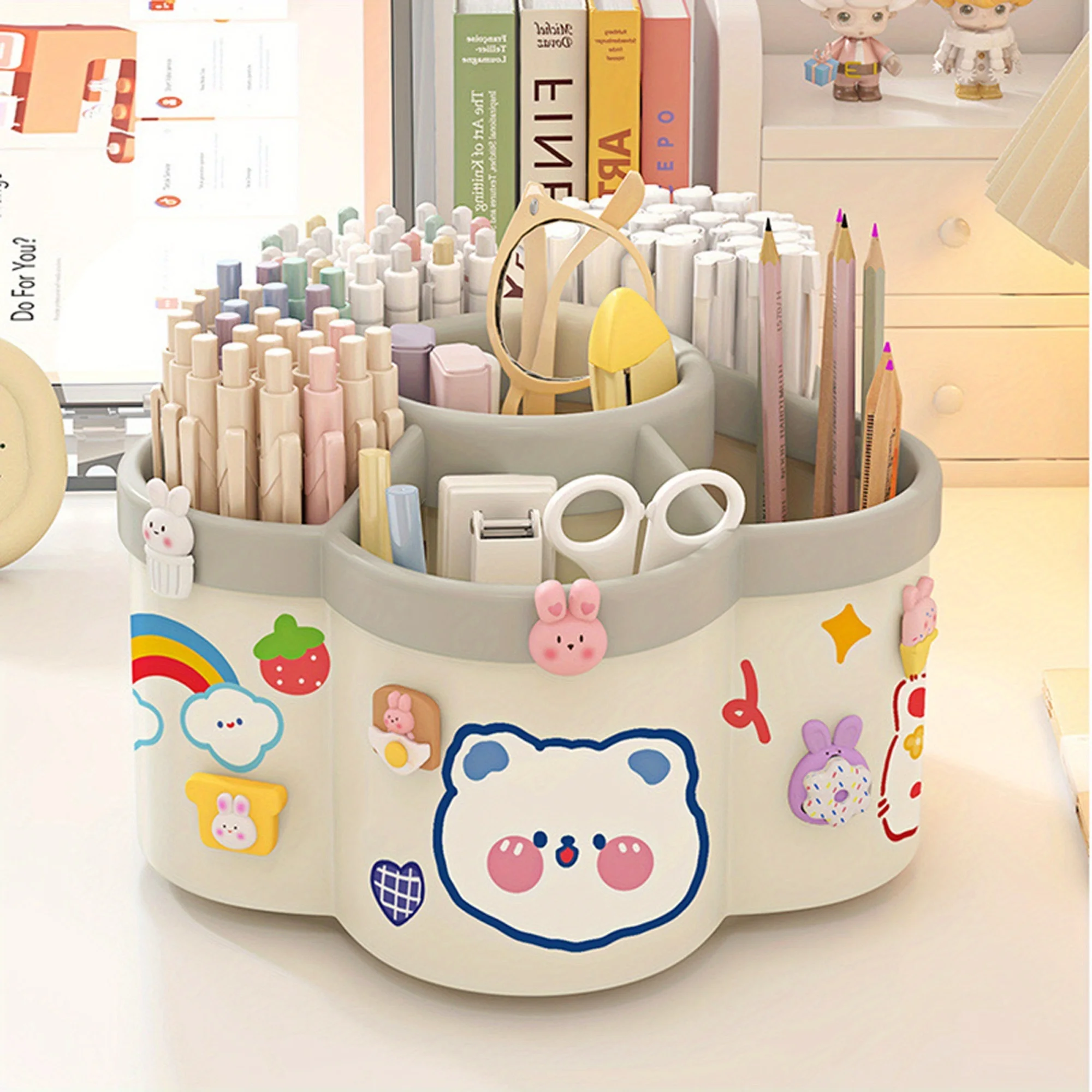 Rotating Pen Storage Organizer 6 Grids Desk Pencil Holder Makeup Brushes Container for Home Office School Supplies
Rotating Pen Storage Organizer 6 Grids Desk Pencil Holder Makeup Brushes Container for Home Office School Supplies