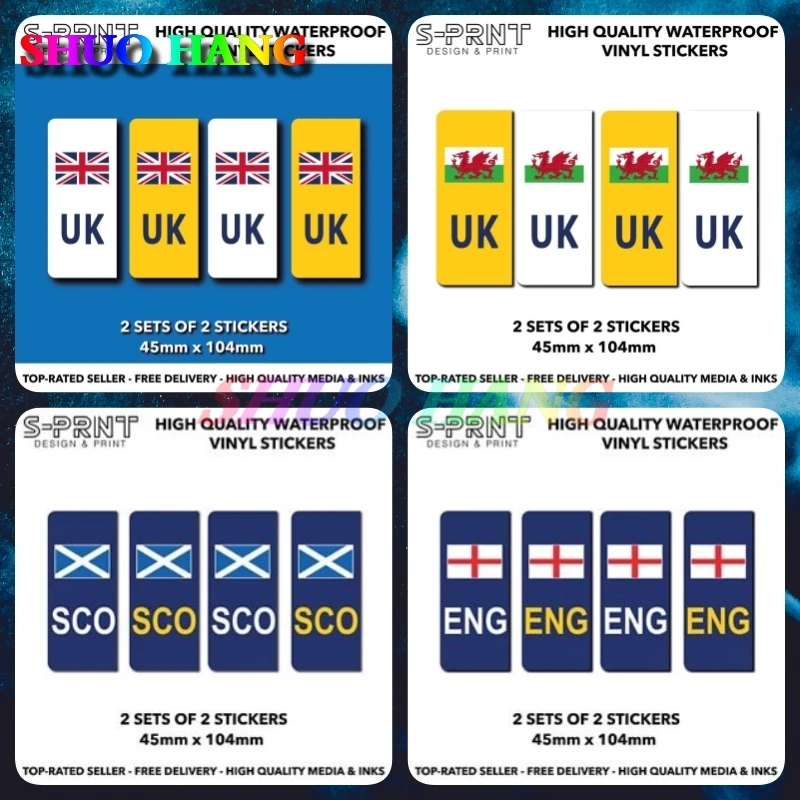UK Number Plate Sticker Union Jack Scotland Flag - England Flag -Wales Welsh UK-2 Sets-4 Stickers Car Truck Europe Number Plate
UK Number Plate Sticker Union Jack Scotland Flag - England Flag -Wales Welsh UK-2 Sets-4 Stickers Car Truck Europe Number Plate