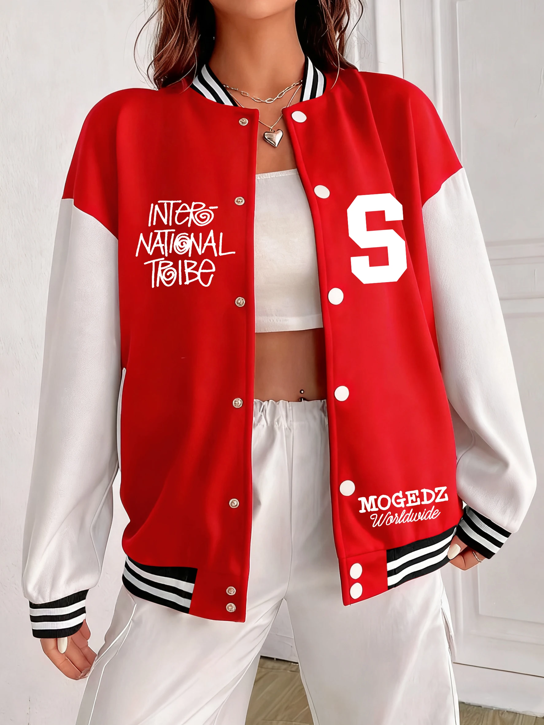 Женская бейсбольная форма Intero National S Mogedz с принтом, модная куртка с карманами, осенняя теплая одежда, свободные хлопковые куртки
Женская бейсбольная форма Intero National S Mogedz с принтом, модная куртка с карманами, осенняя теплая одежда, свободные хлопковые куртки