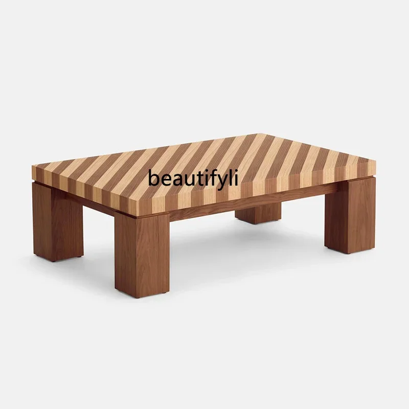 Medieval creative striped solid wood rectangular coffee table modern simple designer artist home living room
Medieval creative striped solid wood rectangular coffee table modern simple designer artist home living room