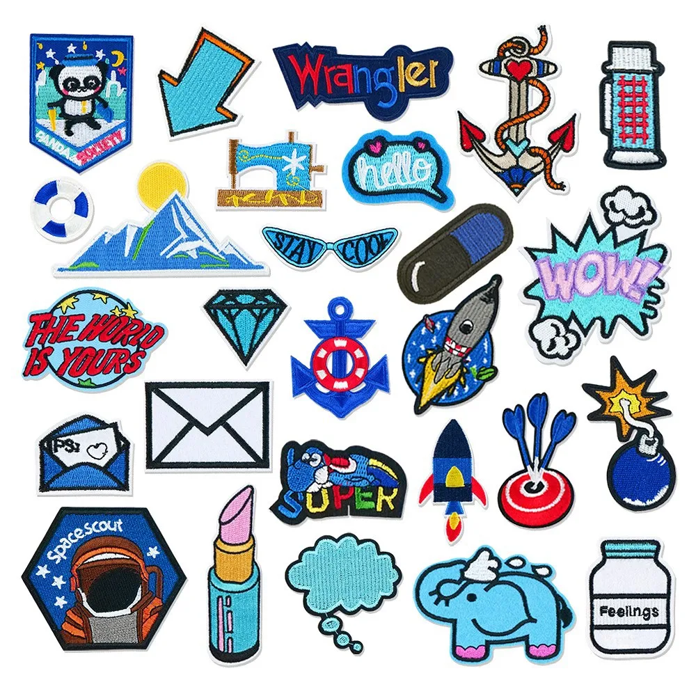Blue Embroidery Patch Steering Wheel Envelope Rocket DIY Iron on Patches for Clothes Decoration Appliques for Clothing Scp
Blue Embroidery Patch Steering Wheel Envelope Rocket DIY Iron on Patches for Clothes Decoration Appliques for Clothing Scp