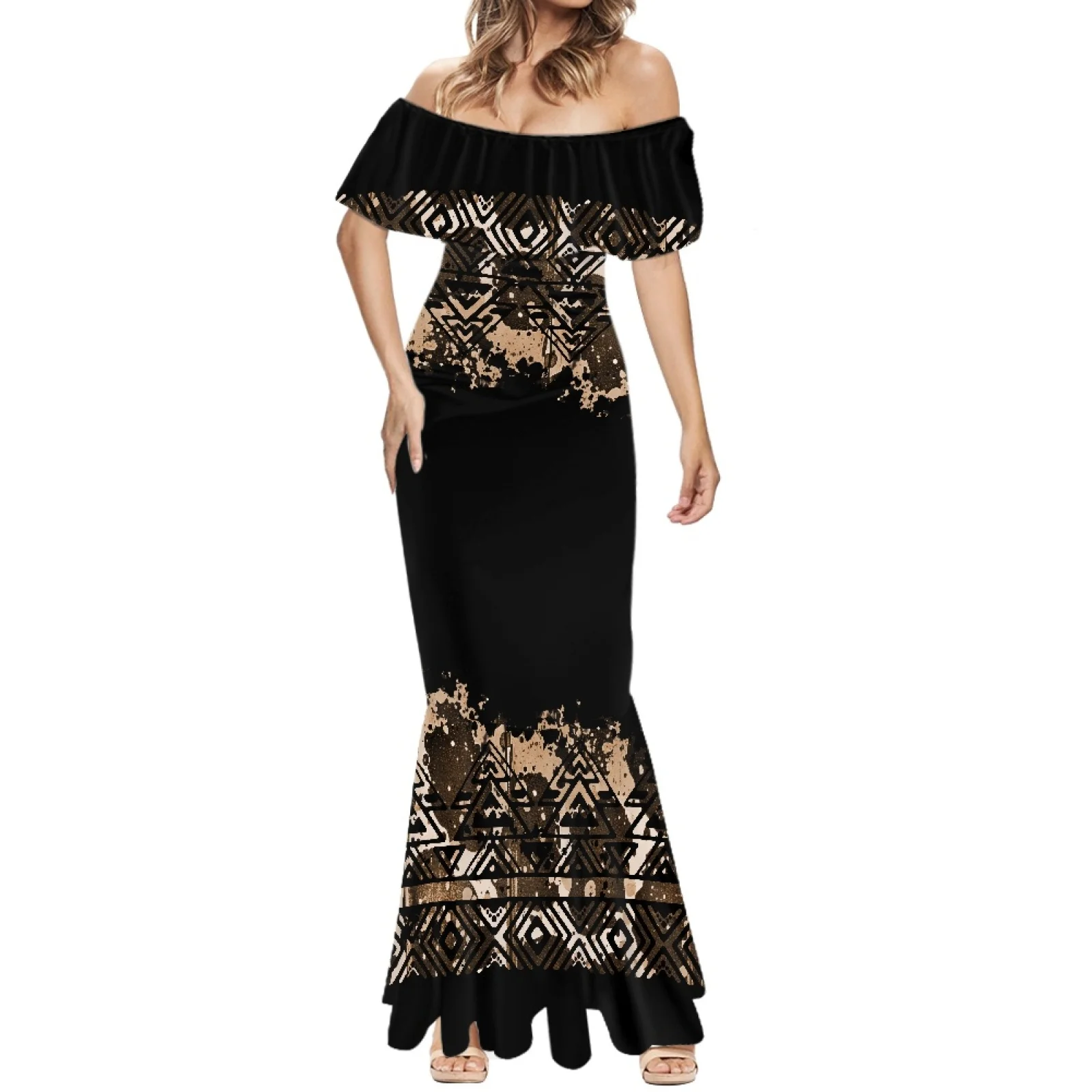 2025 Women's Long Dress Elegant Body Polynesian Tribal Dress Brown Tongan Samoa Tapa Print Custom Cocktail Dress
2025 Women's Long Dress Elegant Body Polynesian Tribal Dress Brown Tongan Samoa Tapa Print Custom Cocktail Dress
