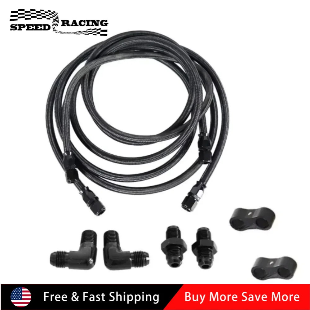 7FT AN6 Flexible PTFE Transmission Cooler Hose Line Fitting Nylon & Stainless Steel Braided Lines For 4L60 700R4 TH350 TH400
7FT AN6 Flexible PTFE Transmission Cooler Hose Line Fitting Nylon & Stainless Steel Braided Lines For 4L60 700R4 TH350 TH400