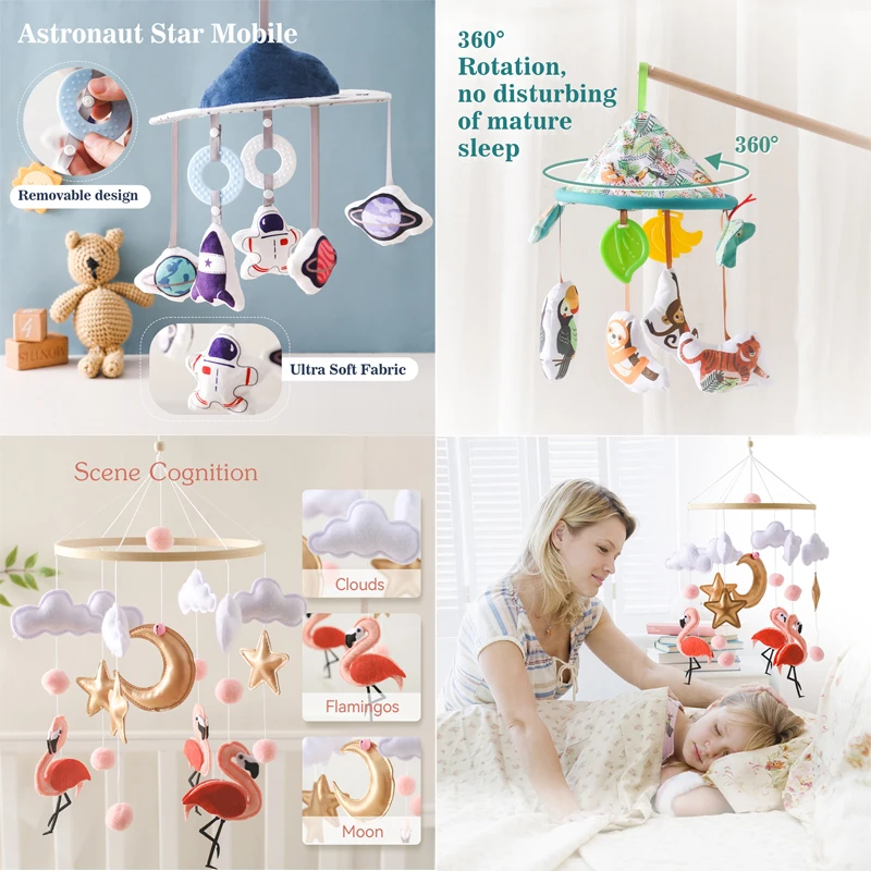 Wooden Crib Mobile Bed Bell Soft Felt Cartoon Crib Mobile Toy Newborn Music Box Crib Mobile with Hanging Bracket Toy Baby Gifts
Wooden Crib Mobile Bed Bell Soft Felt Cartoon Crib Mobile Toy Newborn Music Box Crib Mobile with Hanging Bracket Toy Baby Gifts
