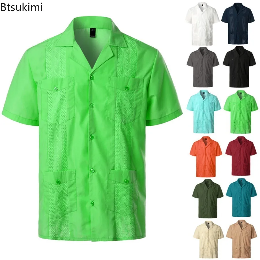 Men's Summer Casual Shirts Solid Multiple Pockets Lapel Short Sleeve Cardigan Shirts Thin Tops Male Single Breasted Tees for Men
Men's Summer Casual Shirts Solid Multiple Pockets Lapel Short Sleeve Cardigan Shirts Thin Tops Male Single Breasted Tees for Men
