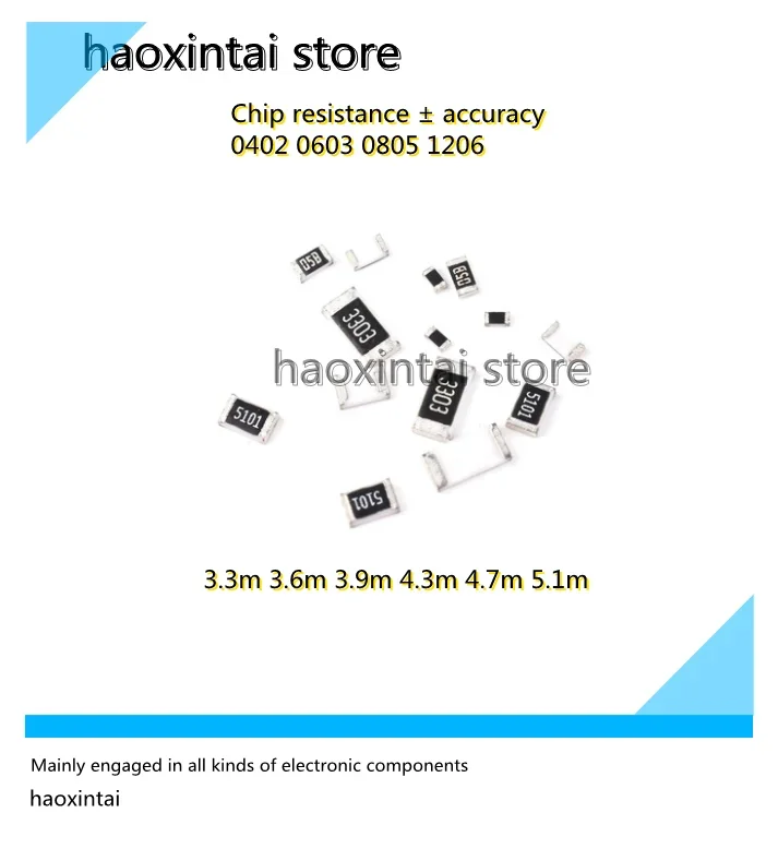 0402 0603 0805 1206 Резистор SMD 3,3 м 3,6 м 3,9 м 4,3 м 4,7 м 5,1 м Мега 1% 100 шт.
0402 0603 0805 1206 Резистор SMD 3,3 м 3,6 м 3,9 м 4,3 м 4,7 м 5,1 м Мега 1% 100 шт.