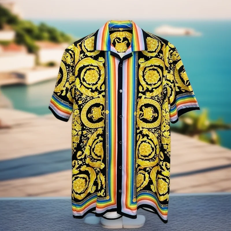 Men's High Quality Luxury Royal Short Sleeve Casual Summer Striped Side Floral Print Paisley Social Shirt Fast Shipping
Men's High Quality Luxury Royal Short Sleeve Casual Summer Striped Side Floral Print Paisley Social Shirt Fast Shipping