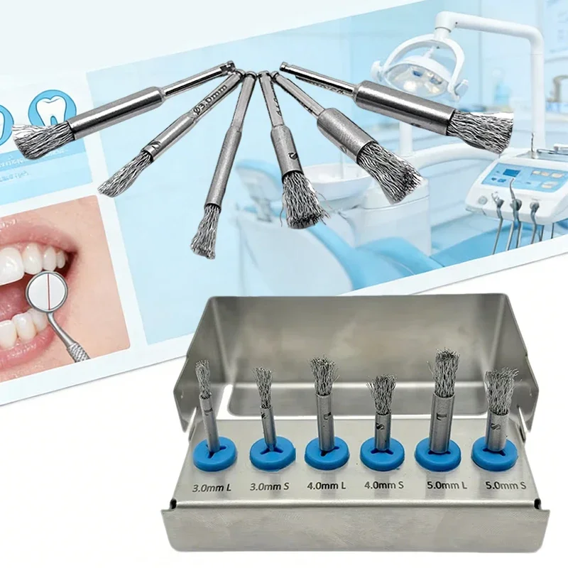 6pcs Titanium Grade 5 Dental Implant Brush Set Abutment Polish Kit for Home Peri-Implantitis Maintenance Hygiene Cure
6pcs Titanium Grade 5 Dental Implant Brush Set Abutment Polish Kit for Home Peri-Implantitis Maintenance Hygiene Cure