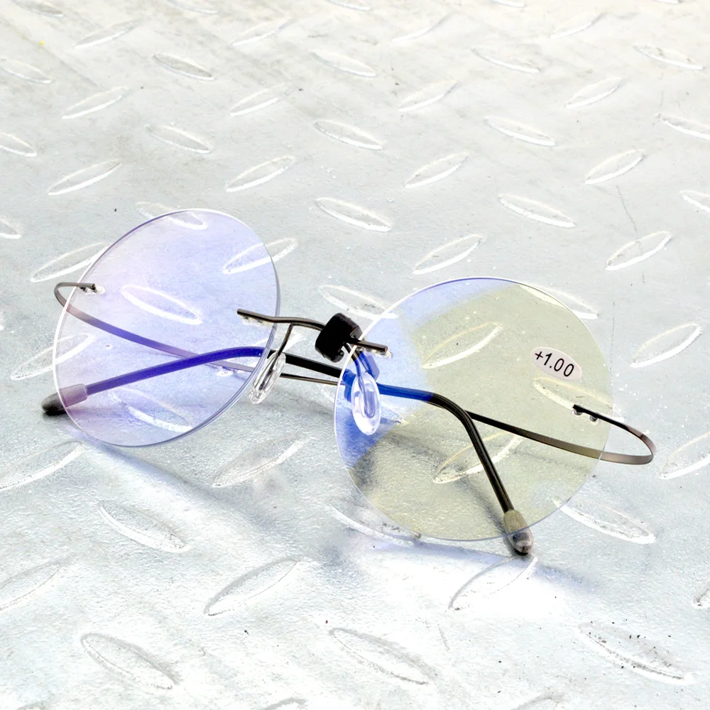 Rimless Ultra-light Round Progressive Multifocal Reading Glasses MEN TITANIUM ALLOY See Near And Far ADD +1 To +4
Rimless Ultra-light Round Progressive Multifocal Reading Glasses MEN TITANIUM ALLOY See Near And Far ADD +1 To +4