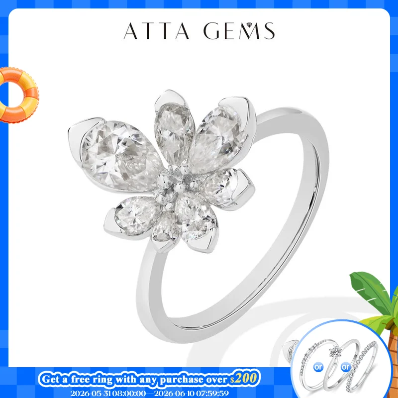 ATTAGEMS 925 Sterling Silver Luxury Women Ring Flowers D VVS1 Moissanite Pear-cut Engagement Band Anniversary Gift Fine Jewelry
ATTAGEMS 925 Sterling Silver Luxury Women Ring Flowers D VVS1 Moissanite Pear-cut Engagement Band Anniversary Gift Fine Jewelry