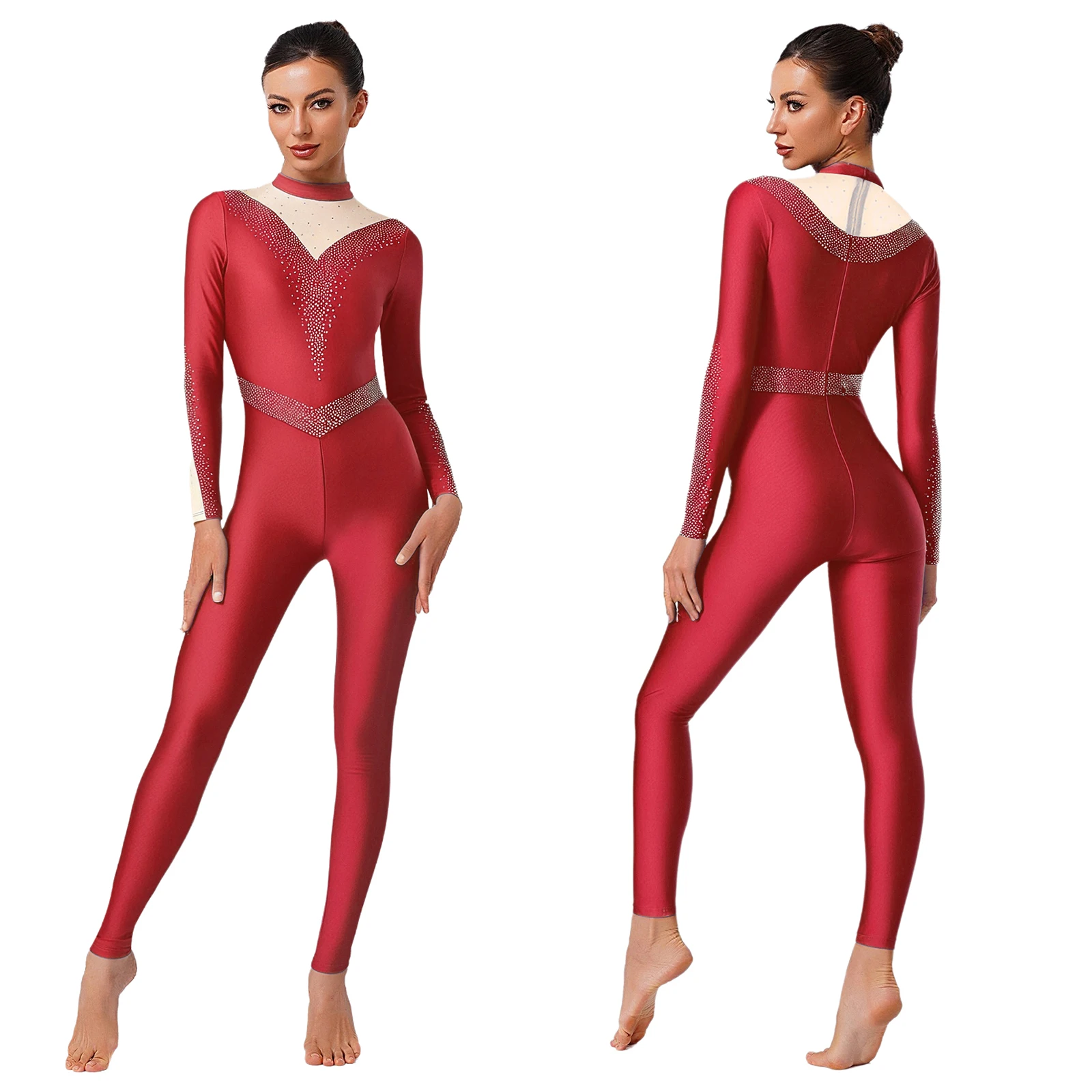 Adult Women's Shiny Rhinestones Ballet Dance Gymnastics Leotard Long Sleeve Long Pants Jumpsuit for Ice Skating Gymnast Training
Adult Women's Shiny Rhinestones Ballet Dance Gymnastics Leotard Long Sleeve Long Pants Jumpsuit for Ice Skating Gymnast Training