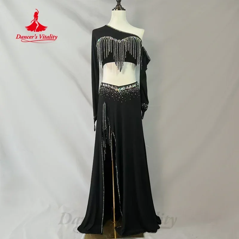 Belly Dance Wear Customized AB Stones Fringe Top+Sexy Split Long Skirt 2pcs Adult and Child Oriental Dancing Performance Costume
Belly Dance Wear Customized AB Stones Fringe Top+Sexy Split Long Skirt 2pcs Adult and Child Oriental Dancing Performance Costume