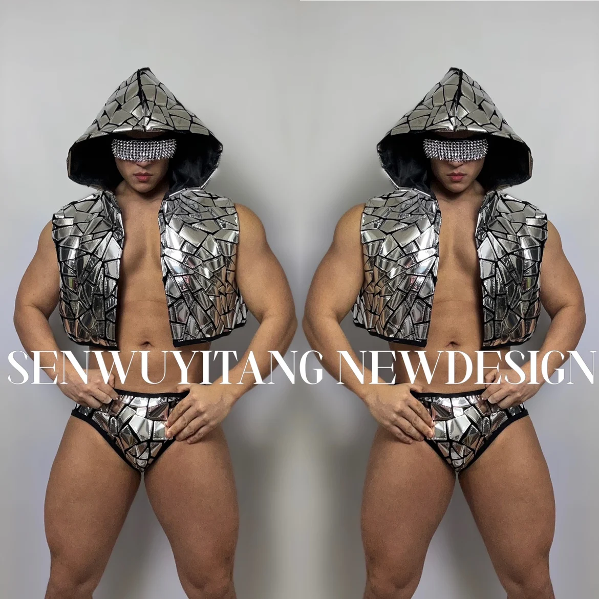 Silver Mirror Face Laser Dance Theme Party Men's and Women's Nightclub Bar Gogo Future Style Lens Vest Performance Dress
Silver Mirror Face Laser Dance Theme Party Men's and Women's Nightclub Bar Gogo Future Style Lens Vest Performance Dress