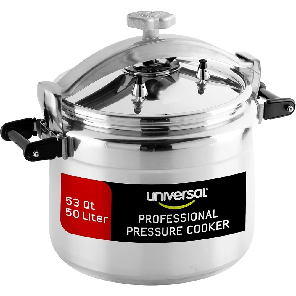 Extra Large 53 Quart Aluminum Pressure Cooker for Commercial Kitchens with Dual Safety Valves Reinforced Handles
Extra Large 53 Quart Aluminum Pressure Cooker for Commercial Kitchens with Dual Safety Valves Reinforced Handles