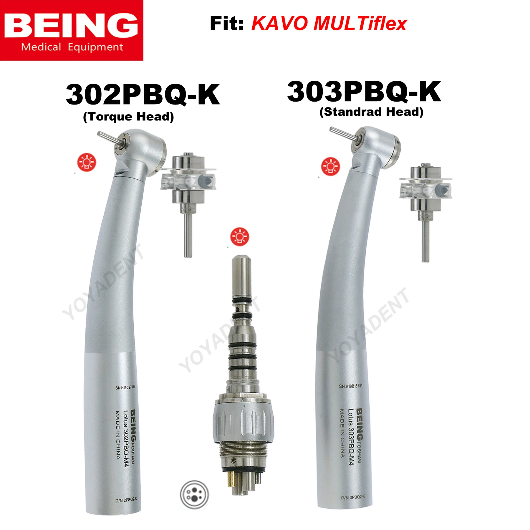 BEING Dental Turbine Fiber Optic High Speed Handpiece LED 6 Pin Coupler Fit KAVO MULTIflex Handpiece
BEING Dental Turbine Fiber Optic High Speed Handpiece LED 6 Pin Coupler Fit KAVO MULTIflex Handpiece