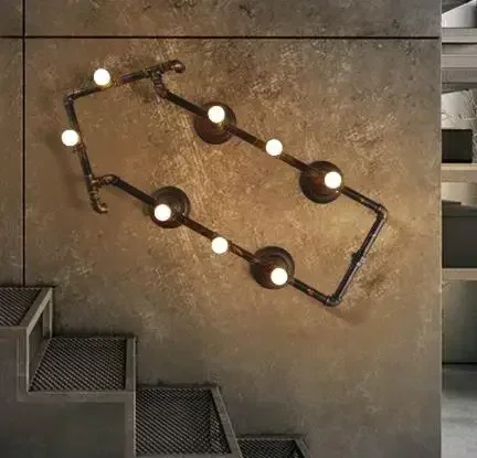 Industrial wall sconces lamp Iron Pipe light Bar Coffee Shop Restaurant Triangle indicator wall light Loft Deco staircase lamp
Industrial wall sconces lamp Iron Pipe light Bar Coffee Shop Restaurant Triangle indicator wall light Loft Deco staircase lamp