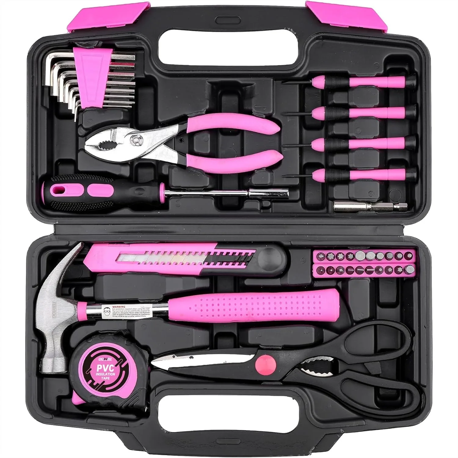 40 Piece Pink Home Tool Set with Plastic Toolbox, Household Hand Tool Kit for Women, College Students & Home Use
40 Piece Pink Home Tool Set with Plastic Toolbox, Household Hand Tool Kit for Women, College Students & Home Use