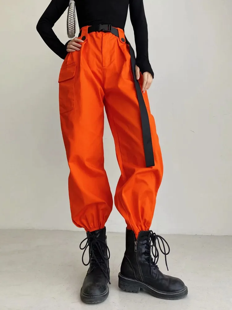 Vintage Orange Overalls Multi-pocket Women's BF Loose Straight Sports Thin Jazz Pants Black Belt Trousers Y2K Korean Clothes
Vintage Orange Overalls Multi-pocket Women's BF Loose Straight Sports Thin Jazz Pants Black Belt Trousers Y2K Korean Clothes