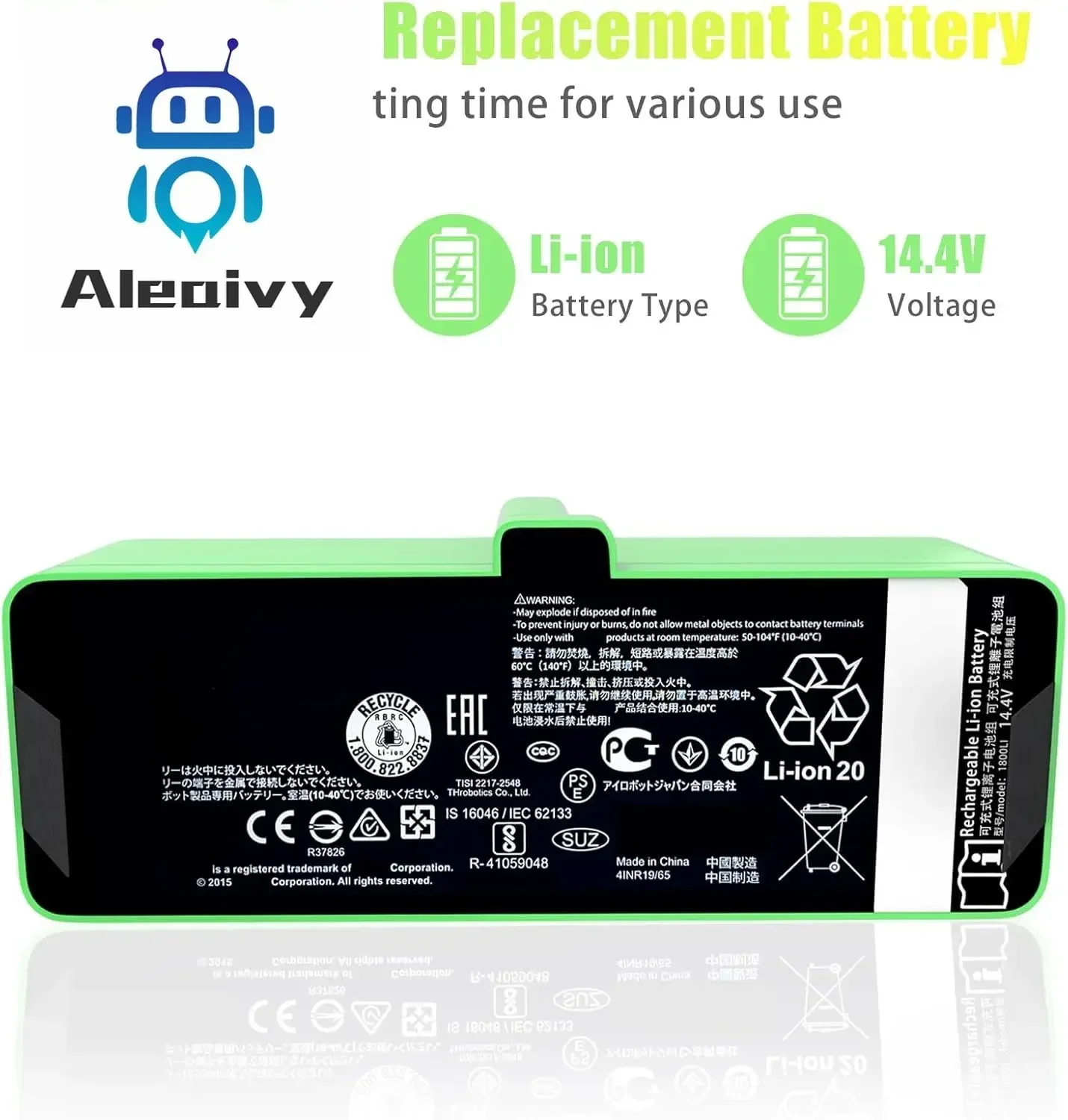 For IRobot Roomba Battery Replacement Parts 14.4V 26Wh 5600mAh for Roomba 690 675 960 895 890 860 850 680 695 680
For IRobot Roomba Battery Replacement Parts 14.4V 26Wh 5600mAh for Roomba 690 675 960 895 890 860 850 680 695 680