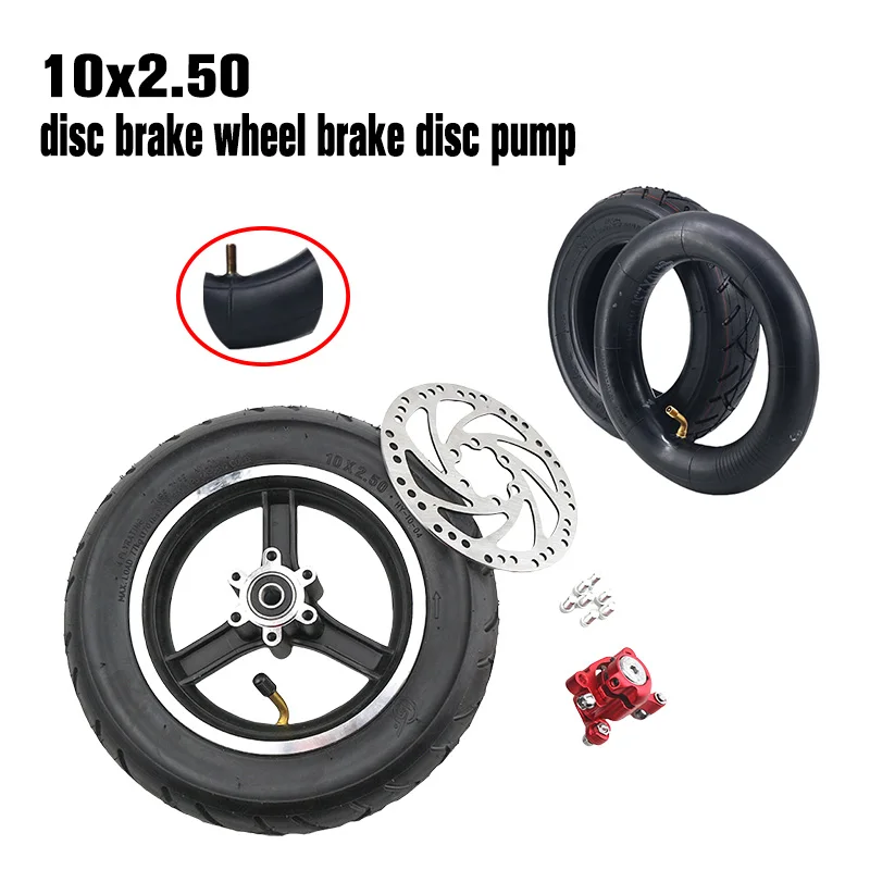 10x2.50 tire wheels suitable for High quality tire aluminum alloy wheel hub with brake discs for electric scooter balancing car
10x2.50 tire wheels suitable for High quality tire aluminum alloy wheel hub with brake discs for electric scooter balancing car