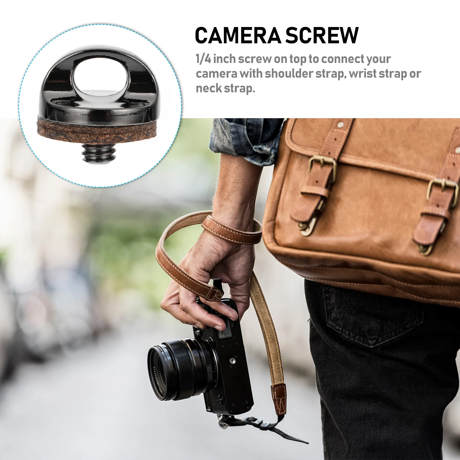 4 Pieces Camera D-Ring Neck Strap Fixing Screw Quick Release Detachable Set with Wooden Washer Professional Durable Camera
4 Pieces Camera D-Ring Neck Strap Fixing Screw Quick Release Detachable Set with Wooden Washer Professional Durable Camera