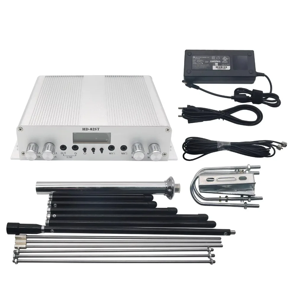 FM transmitter stereo radio station with maximum range antenna and power supply
FM transmitter stereo radio station with maximum range antenna and power supply