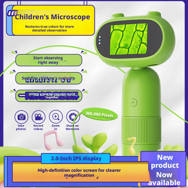 Cartoon-style high-definition new children's digital electronic microscope, handheld portable magnifying glass for science and e
Cartoon-style high-definition new children's digital electronic microscope, handheld portable magnifying glass for science and e