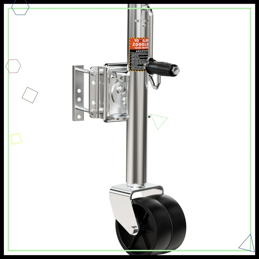 Heavy Duty 2000 lbs Trailer Jack with Dual Wheel, Swivel Boat Jack, 12" Lift, Bolt-on Tongue for RV and Boat Trailers in Silver
Heavy Duty 2000 lbs Trailer Jack with Dual Wheel, Swivel Boat Jack, 12" Lift, Bolt-on Tongue for RV and Boat Trailers in Silver
