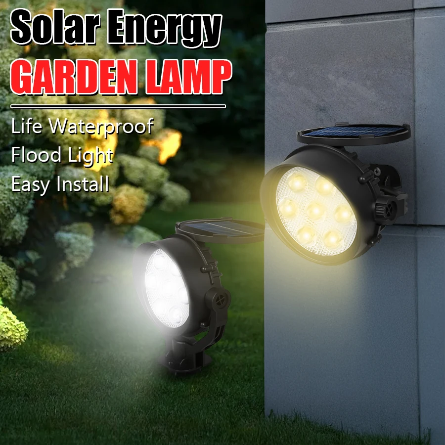 Мощный светодиодный солнечный светильник, уличный водонепроницаемый садовый прожектор на солнечной энергии с регулируемой яркостью для украшения дорожки, газона
Мощный светодиодный солнечный светильник, уличный водонепроницаемый садовый прожектор на солнечной энергии с регулируемой яркостью для украшения дорожки, газона