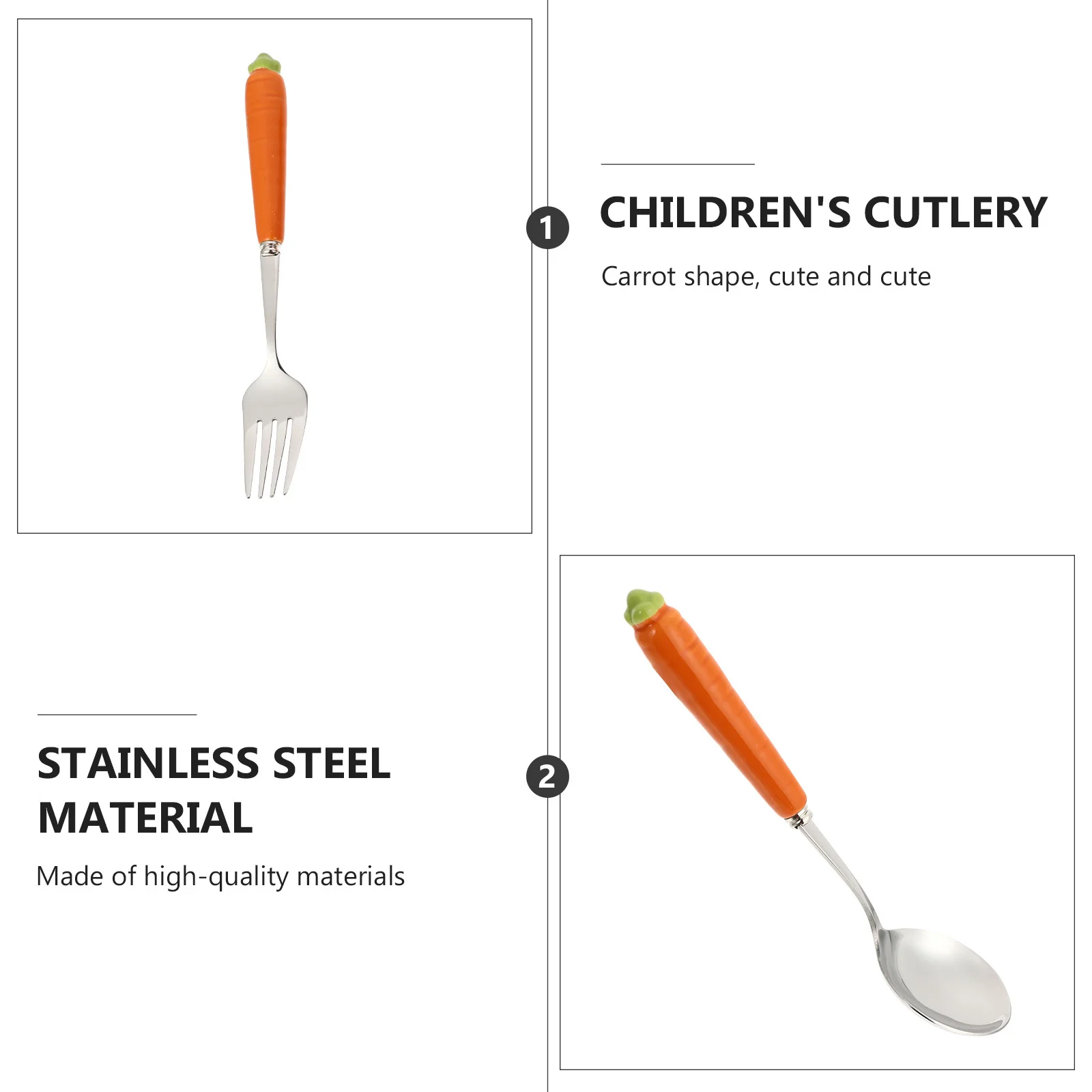 Детская посуда из 2 предметов, детская посуда с морковью, мультяшная вилка из нержавеющей стали, набор ложек для детей, обеденная детская ложка и вилка
Детская посуда из 2 предметов, детская посуда с морковью, мультяшная вилка из нержавеющей стали, набор ложек для детей, обеденная детская ложка и вилка