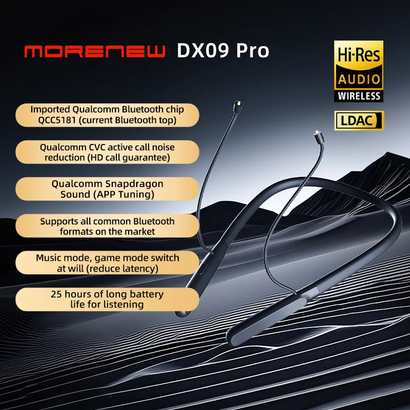 Morenew Top Headphone Bluetooth Cable Qualcomm 5181 Plus Cs43131 Decoding Ldac Lossless Mmcx and 0.78
Morenew Top Headphone Bluetooth Cable Qualcomm 5181 Plus Cs43131 Decoding Ldac Lossless Mmcx and 0.78