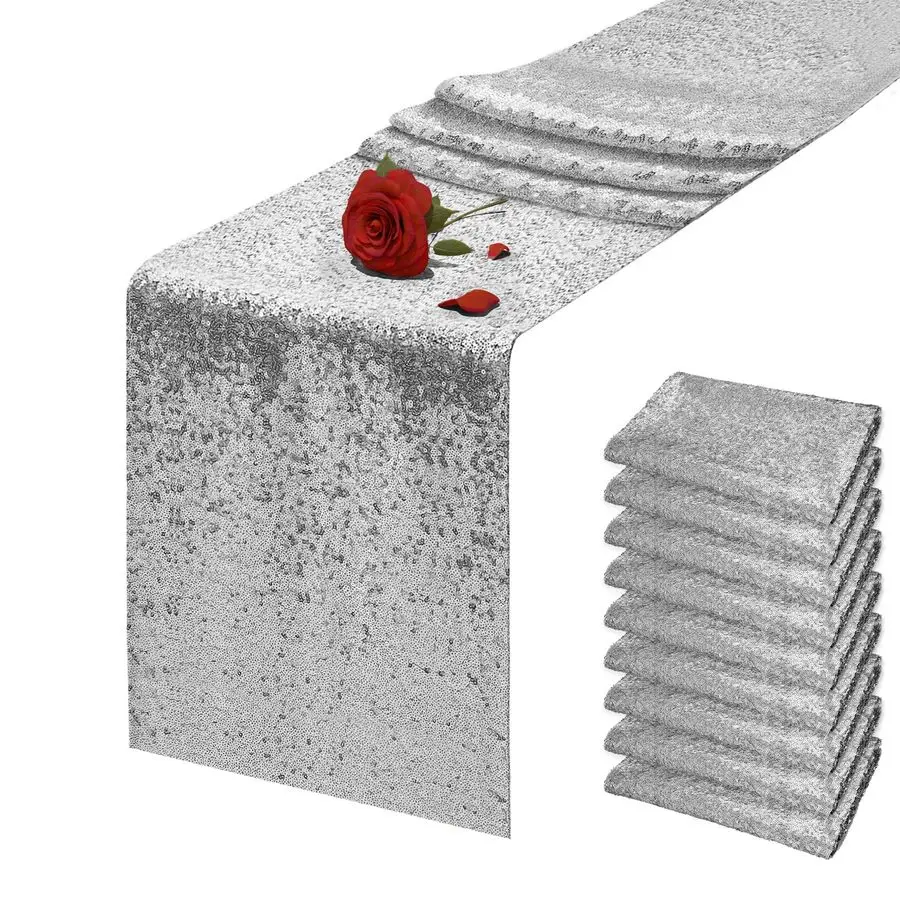 Набор из 12 серебряных блестящих дорожек для стола (72 дюйма), блестящие дорожки для дня рождения, свадеб, праздников, детских мероприятий
Набор из 12 серебряных блестящих дорожек для стола (72 дюйма), блестящие дорожки для дня рождения, свадеб, праздников, детских мероприятий