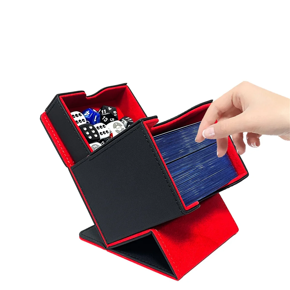A14M Card Storage Box with Dice Tray Collectible Card Case for Gathering Game Sleeved Cards Black+Gray
A14M Card Storage Box with Dice Tray Collectible Card Case for Gathering Game Sleeved Cards Black+Gray