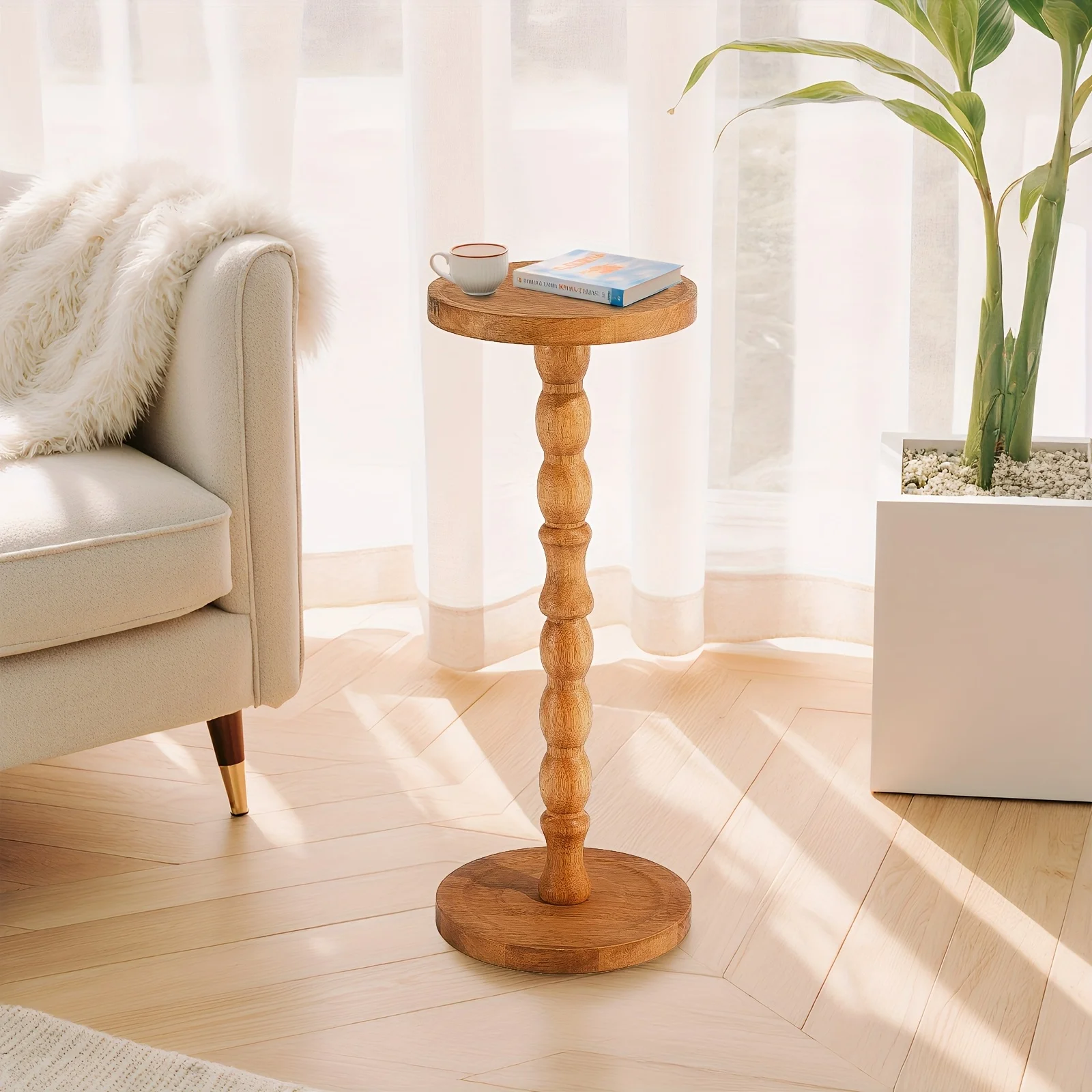 Coffee Table, Small Side Table with Solid Wood Legs, Small Space Modern Accent Table for Plant Display, Plant Stand, Bedroom And Living Room And Office Essential
Coffee Table, Small Side Table with Solid Wood Legs, Small Space Modern Accent Table for Plant Display, Plant Stand, Bedroom And Living Room And Office Essential
