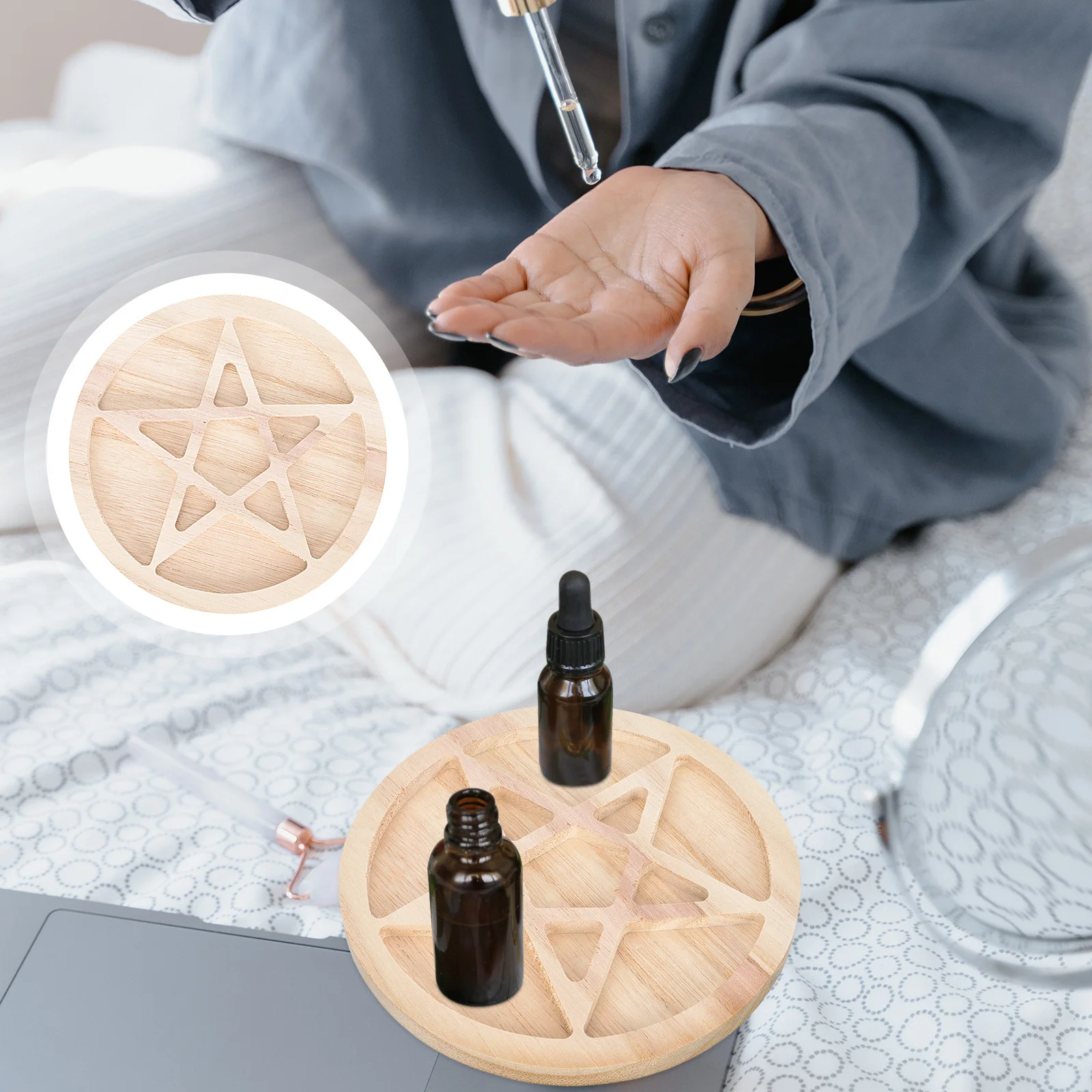 2pcs Essential Oil Storage Tray Wooden Star Design Smooth Surface For Jewelry Display Stand Crystal Holder Manicure Oil Plate
2pcs Essential Oil Storage Tray Wooden Star Design Smooth Surface For Jewelry Display Stand Crystal Holder Manicure Oil Plate