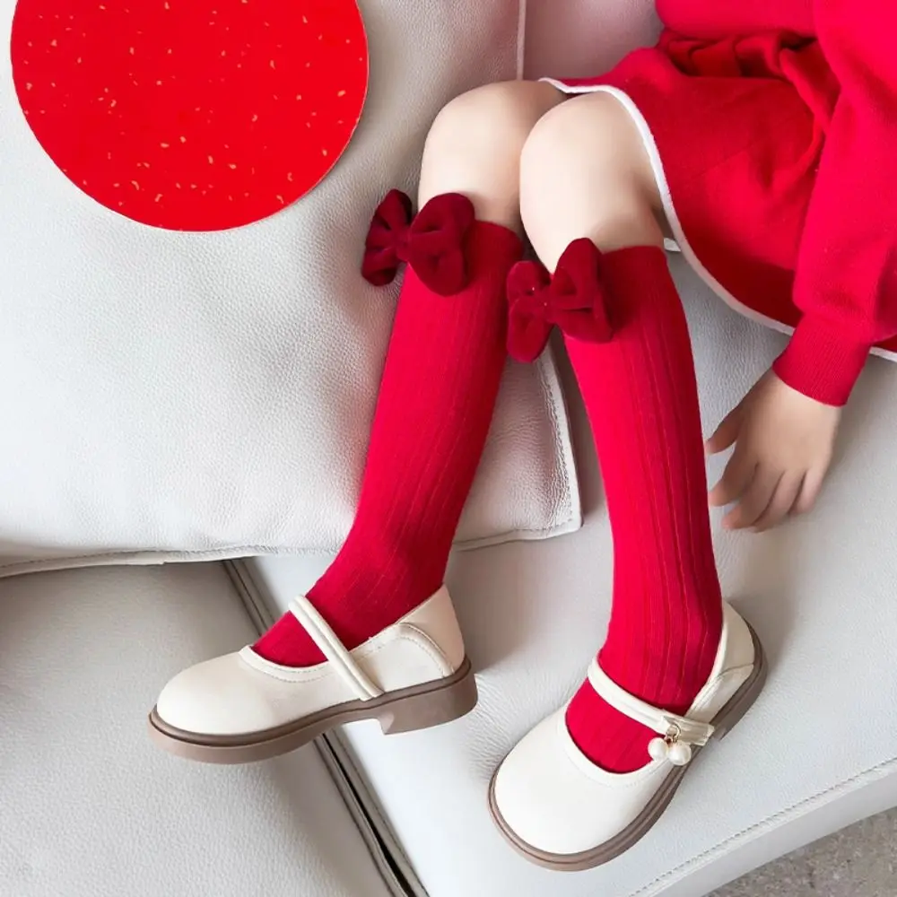 Cute Middle Tube New Year Red Socks Cotton Thicken Children Long Socks Princess Sweet Bow Hosiery for Kids For Girls
Cute Middle Tube New Year Red Socks Cotton Thicken Children Long Socks Princess Sweet Bow Hosiery for Kids For Girls