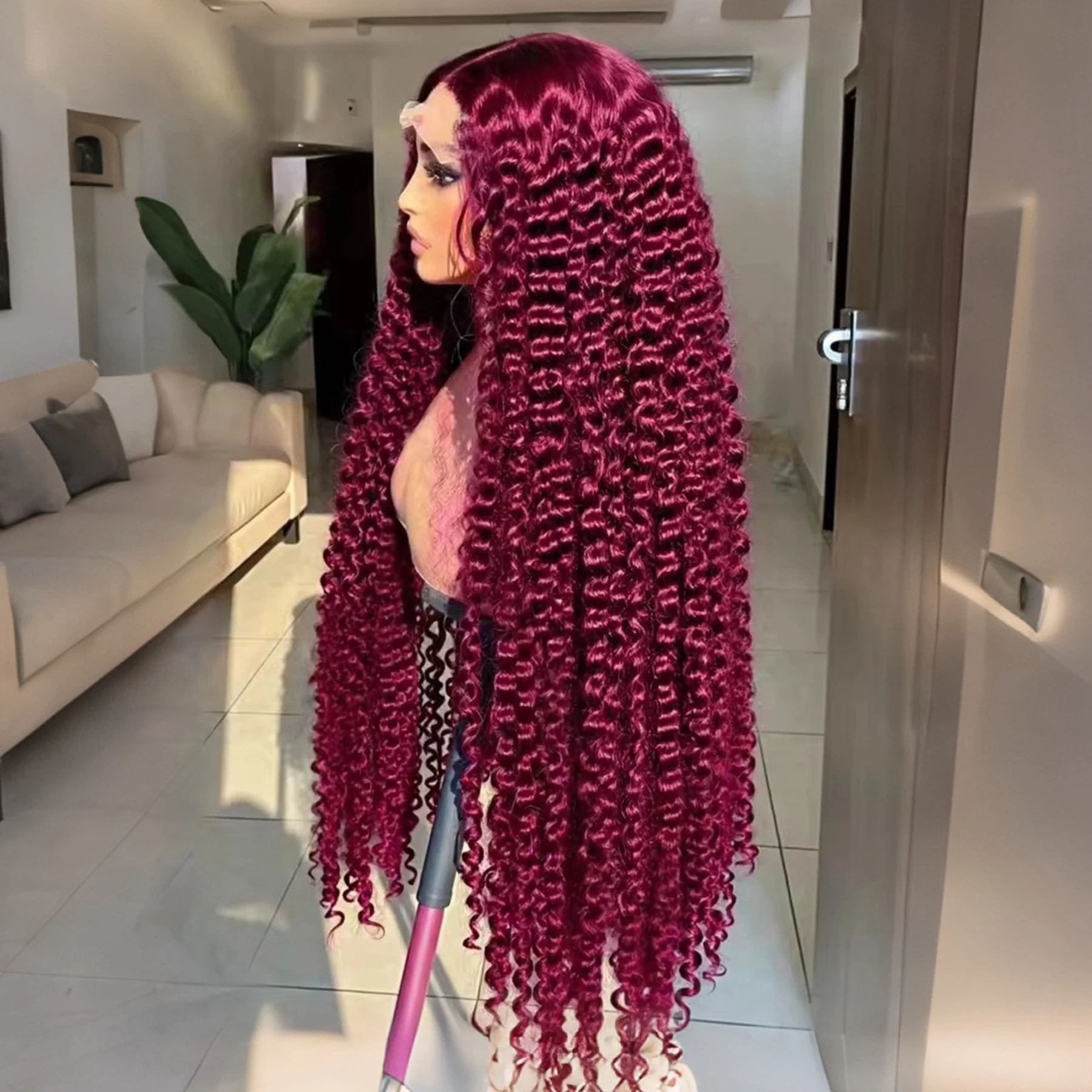 99J Red Burgundy Color 13X4X1 HD Full Lace Frontal Synthetic Wig Ponytail Deep Curly Prepluck Daily Party Heat Resistant Fiber
99J Red Burgundy Color 13X4X1 HD Full Lace Frontal Synthetic Wig Ponytail Deep Curly Prepluck Daily Party Heat Resistant Fiber