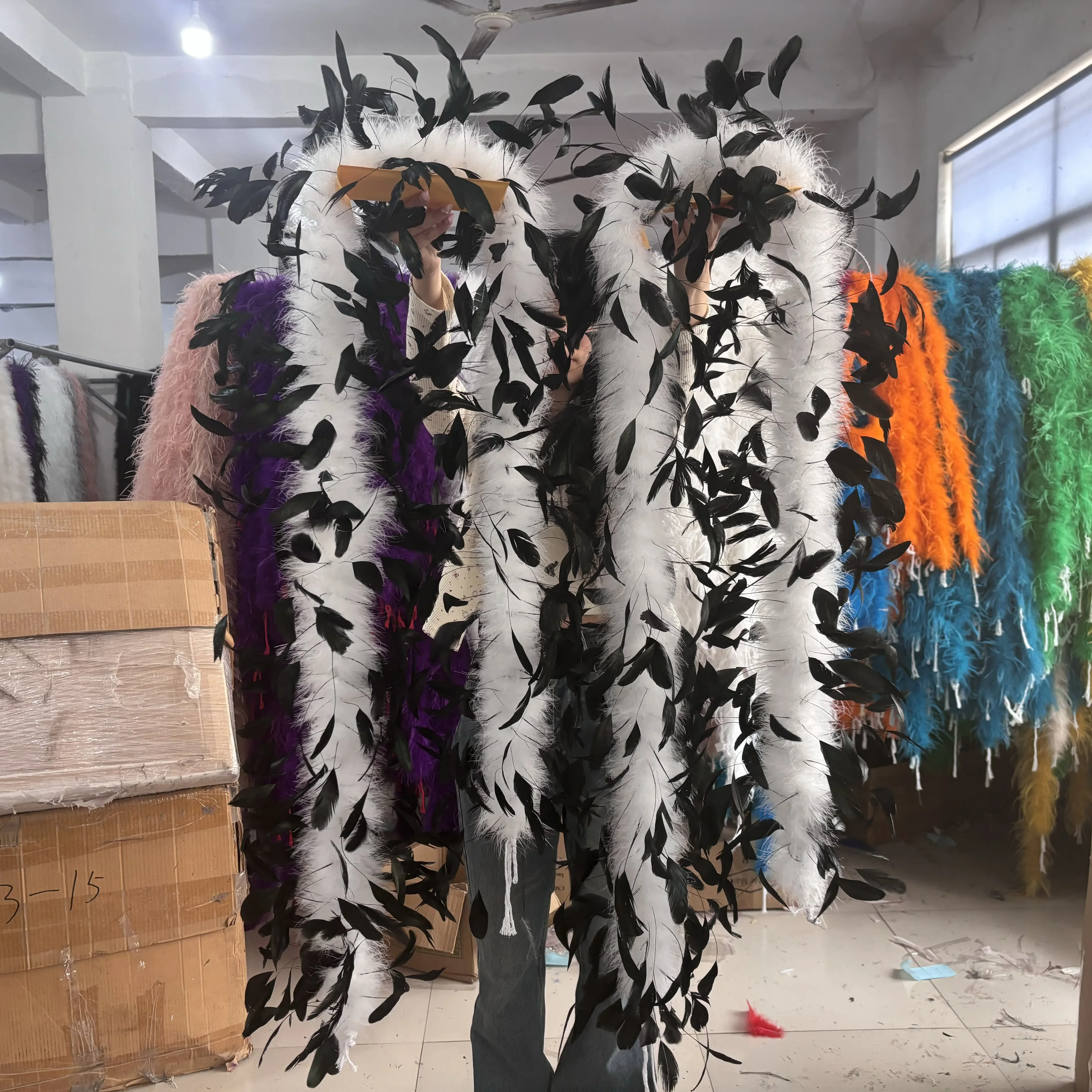 White Black Chicken Feather And Marabou Feather Boa 2M Natural Plumes Shawl for Wedding Dress Stage Clothing Decoration Crafts
White Black Chicken Feather And Marabou Feather Boa 2M Natural Plumes Shawl for Wedding Dress Stage Clothing Decoration Crafts