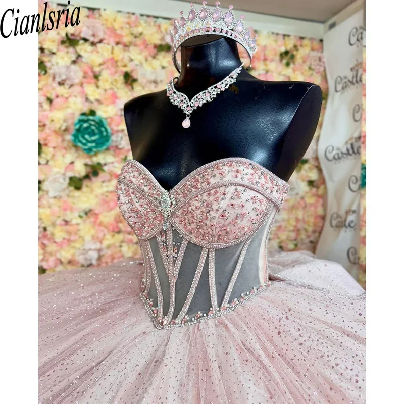 Pink Sweet 16 Quinceanera Dresses Elegant Princess Prom Birthday Party Appliques Lace Flower Beads Vestidos De 15 Anos
Pink Sweet 16 Quinceanera Dresses Elegant Princess Prom Birthday Party Appliques Lace Flower Beads Vestidos De 15 Anos