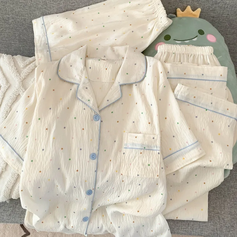 New Cartoon Girl Spring and Summer Pajamas, Girl's Summer Short Sleeve Three-Piece Set, Loose Home Wear Women's Summer Outfit
New Cartoon Girl Spring and Summer Pajamas, Girl's Summer Short Sleeve Three-Piece Set, Loose Home Wear Women's Summer Outfit