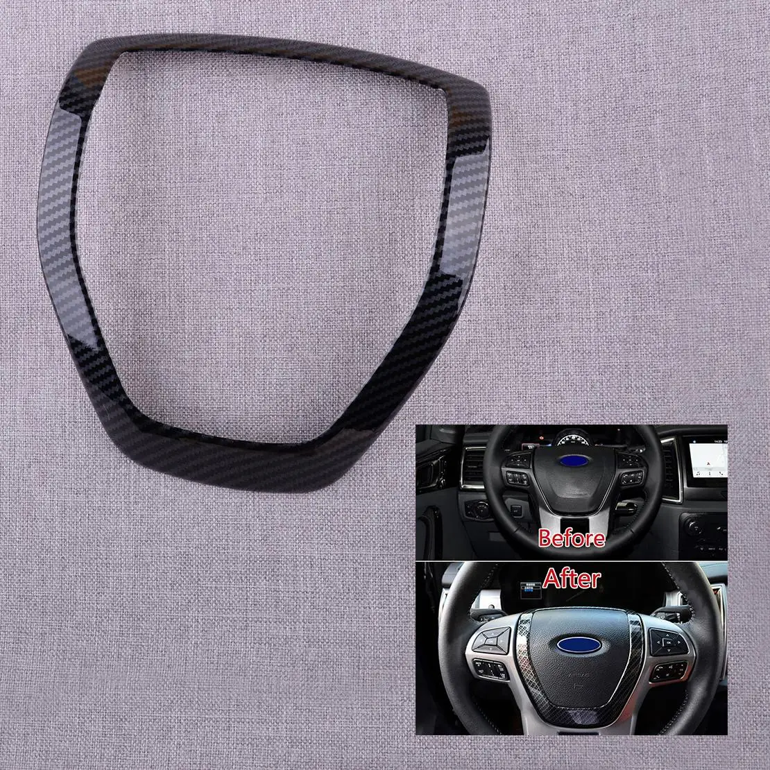 Carbon Fiber Style Steering Wheel Cover Trim Frame Fit for Ford Ranger Everest Endeavour 2015-2019
Carbon Fiber Style Steering Wheel Cover Trim Frame Fit for Ford Ranger Everest Endeavour 2015-2019