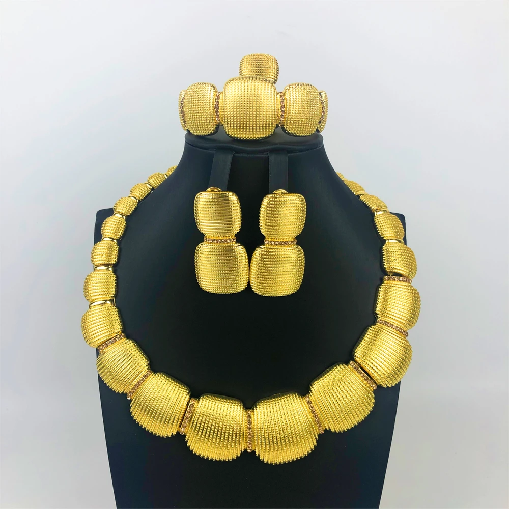 ESALE Two Tone Jewelry Set Dubai Italian Gold Color Wedding Jewellery 4 Pcs Choker Necklace Bracelet Earring Ring 2025 New
ESALE Two Tone Jewelry Set Dubai Italian Gold Color Wedding Jewellery 4 Pcs Choker Necklace Bracelet Earring Ring 2025 New