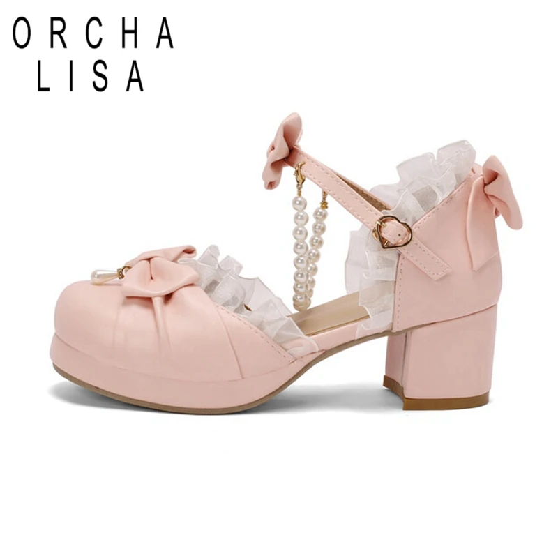 ORCHA LISA 2024 Новые туфли-лодочки в стиле Лолиты с пряжкой и бантом, кружево, большой размер 33, 34, 43, 45, 46 47 48, сладкий белый, розовый, с круглым носком, блочные каблуки 5,5 см
ORCHA LISA 2024 Новые туфли-лодочки в стиле Лолиты с пряжкой и бантом, кружево, большой размер 33, 34, 43, 45, 46 47 48, сладкий белый, розовый, с круглым носком, блочные каблуки 5,5 см