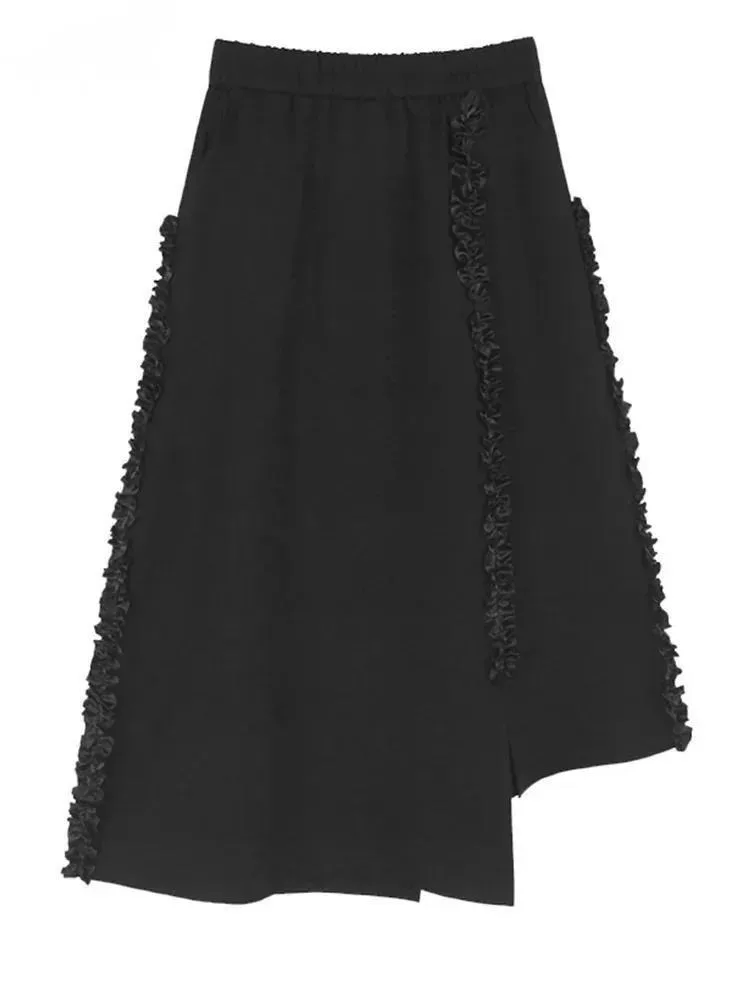 High Elastic Waist Black Ruffles Irregular Hem Elegant A-line Skirt Women Fashion Tide New Spring Autumn
High Elastic Waist Black Ruffles Irregular Hem Elegant A-line Skirt Women Fashion Tide New Spring Autumn