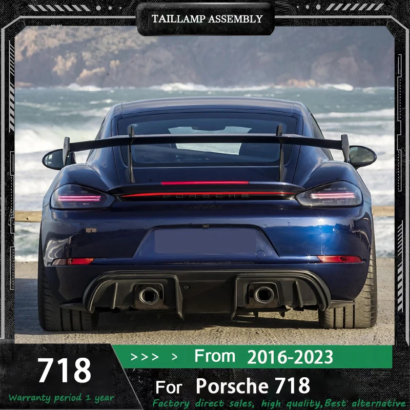 Автомобильные задние фонари для Porsche 718 Cayman boxster 2016 2017-2023, новый стиль, полностью светодиодный динамический указатель поворота, задний фонарь в сборе
Автомобильные задние фонари для Porsche 718 Cayman boxster 2016 2017-2023, новый стиль, полностью светодиодный динамический указатель поворота, задний фонарь в сборе